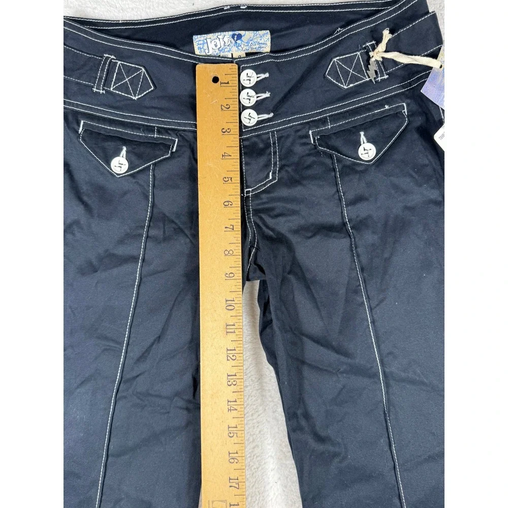 Jolt Capri Pants Women 9 Black NEW Contrast Stitch‎ Y2K Mall Goth Cropped gaucho